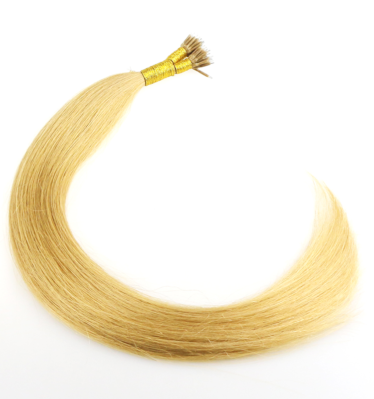 Double drawn light blonde indian temple hair dropshipping 100 virgin brazilian human hair nano link ring hair extension