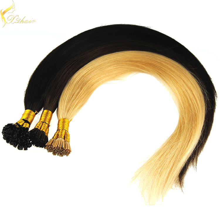 Double drawn prebonded hair extension remy curly pre bonded hair extension