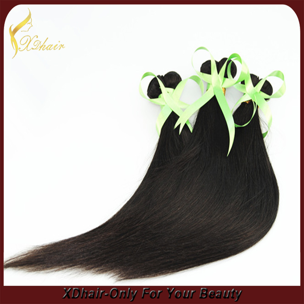 Double drawn top grade low price human hair wave/weft extension
