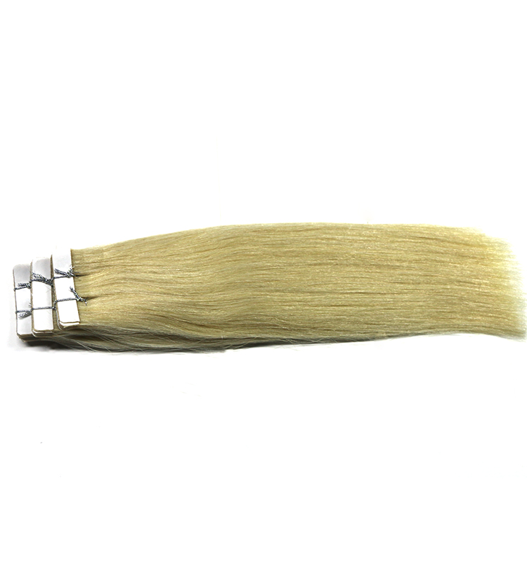 Double side tape hair extension light blond 613/60 human hair remy virgin