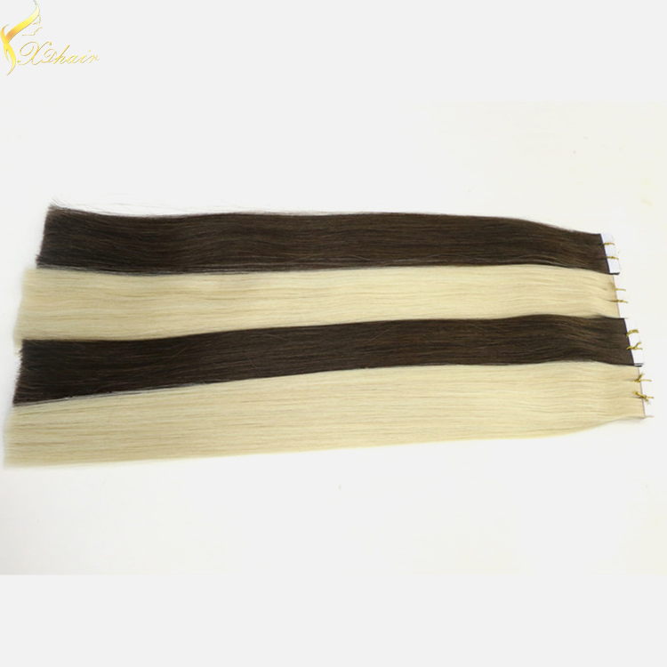 Double weft full cuticle wholesale tape hair extensions remy 40pcs