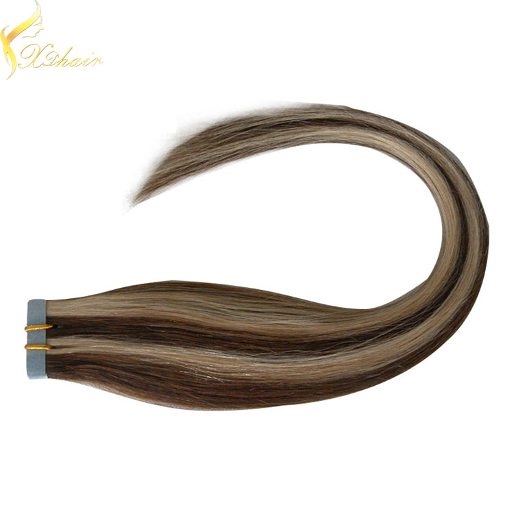 Double weft full cuticle wholesale tape in hair extensions slavic wave