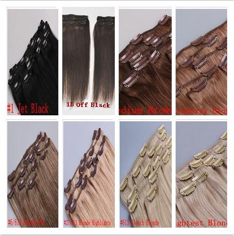 Factory Wholesale 120g 165g 200g clip in virgin human european hair extensions