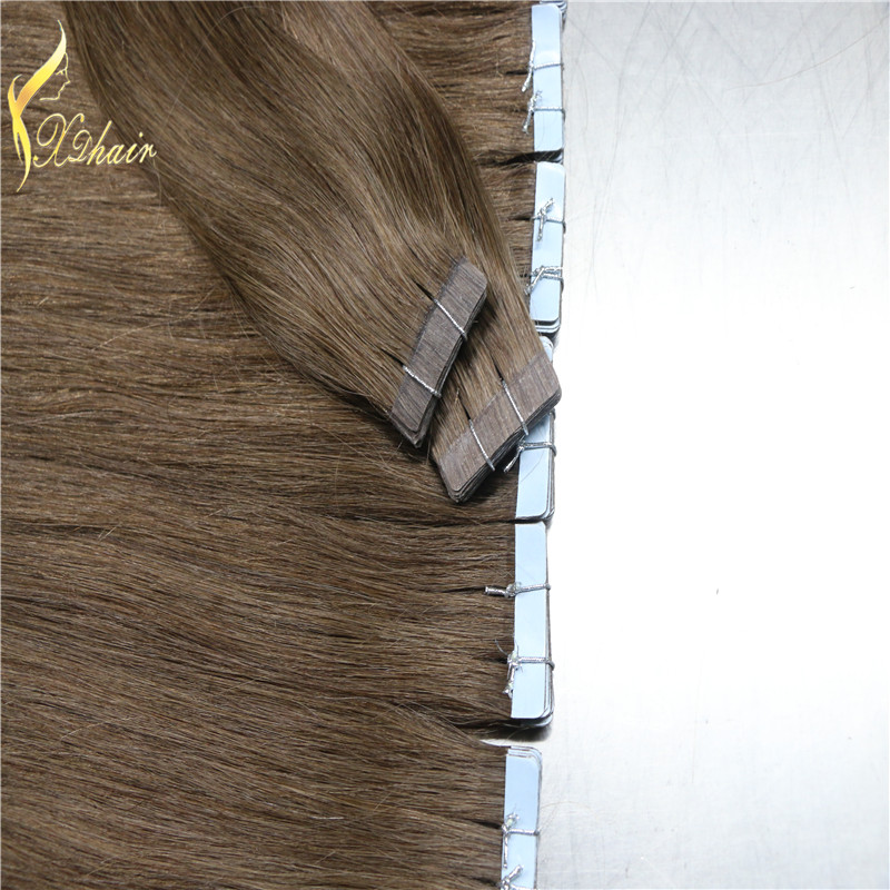 Factory cheap price top quality tape hair extension with 100% remy malaysian straight weave hair