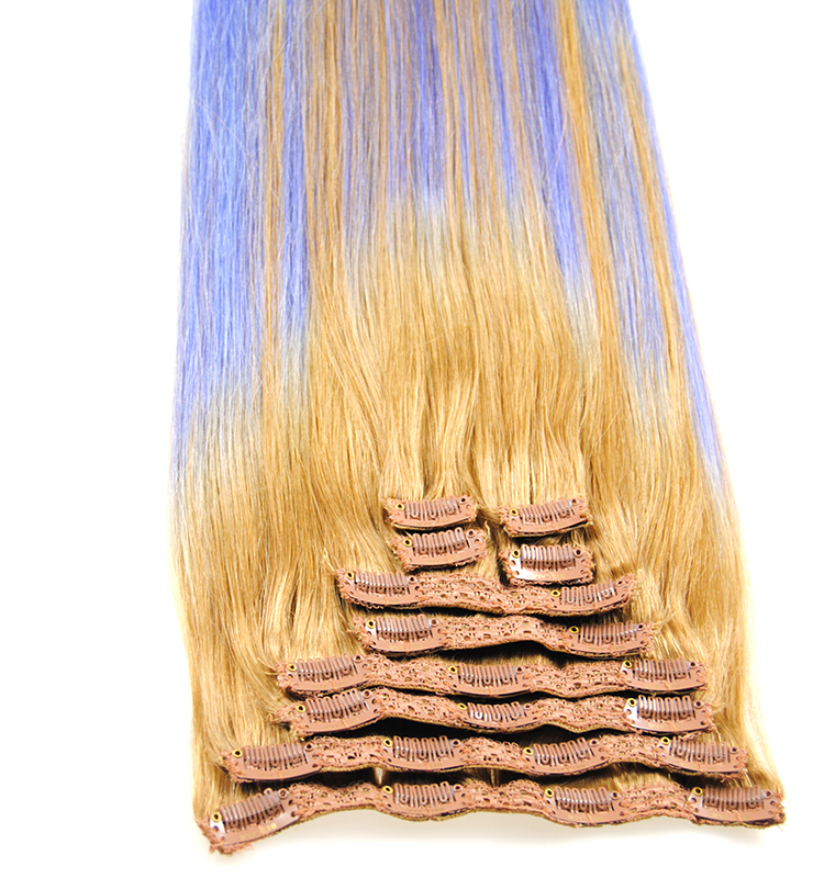 Factory hair wholesale price human hair extension clip in hair two tone color malaysian hair