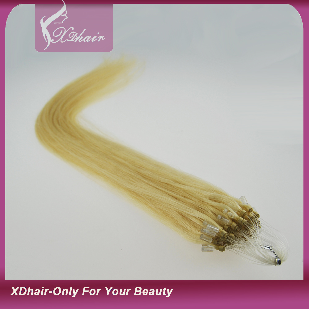 Fashion Keratin Fusion Loop Tip Hair 6A Grade 100% Cheap Indian Remy Micro Loop Ring Human Hair Extension
