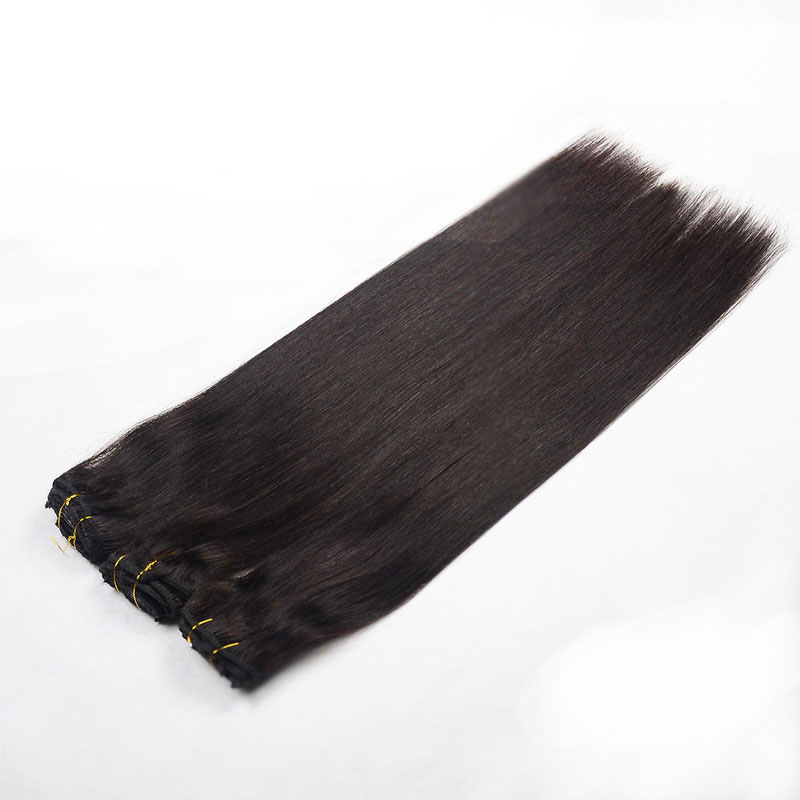 Fashion hair show wholesale human hair extension weft natural black hair