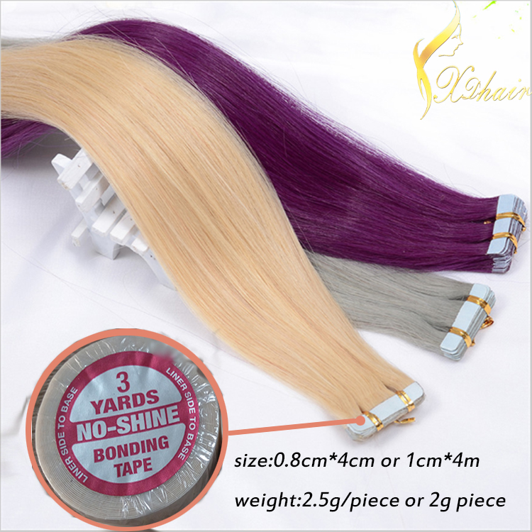 Full Head 100% Human Virgin Remy Purple cheap tape hair extensions