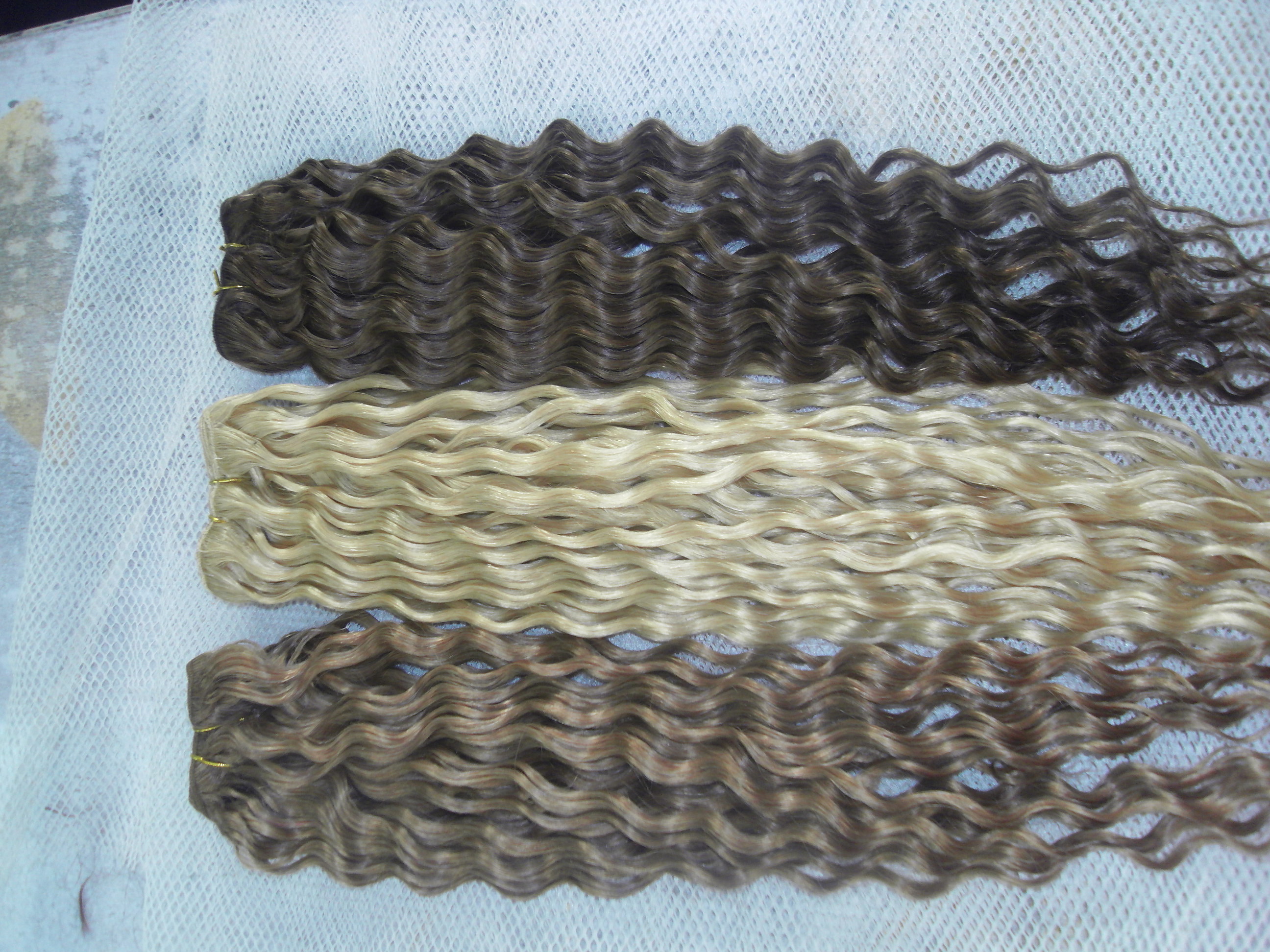 Full cuticle unprocessed high quality no tangle double weft wholesale human virgin wavy european hair weft