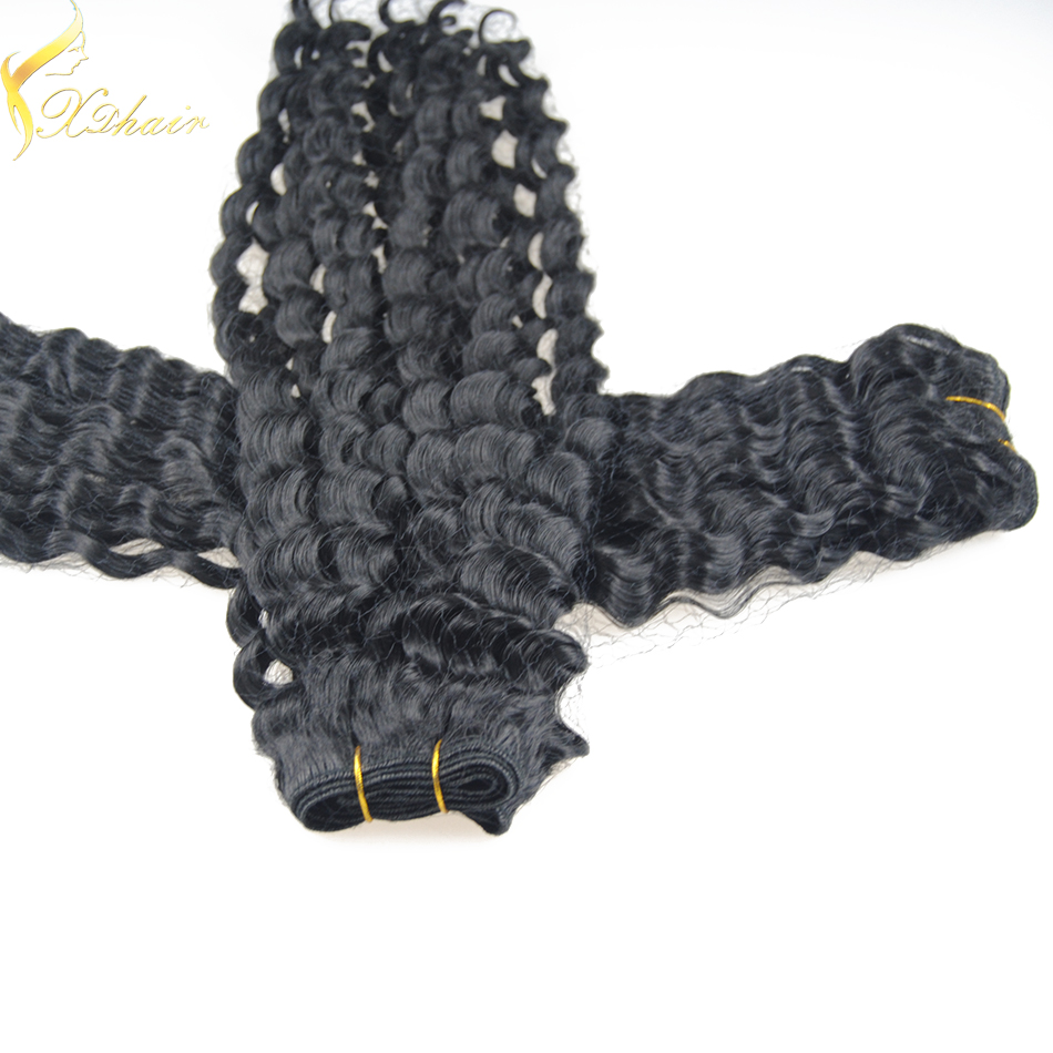 Gold supplier full cuticle can be dyed soft chick double drawn curly hair weave brands