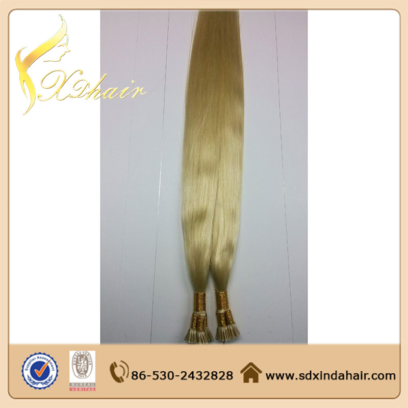 Grade 7A factory supplier 100% human hair keratin hair extension I tip hair extension
