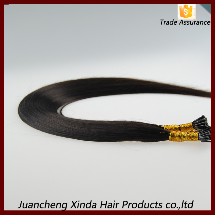 Grade 7A factory supplier 100% human hair keratin hair i tip curly hair extensions