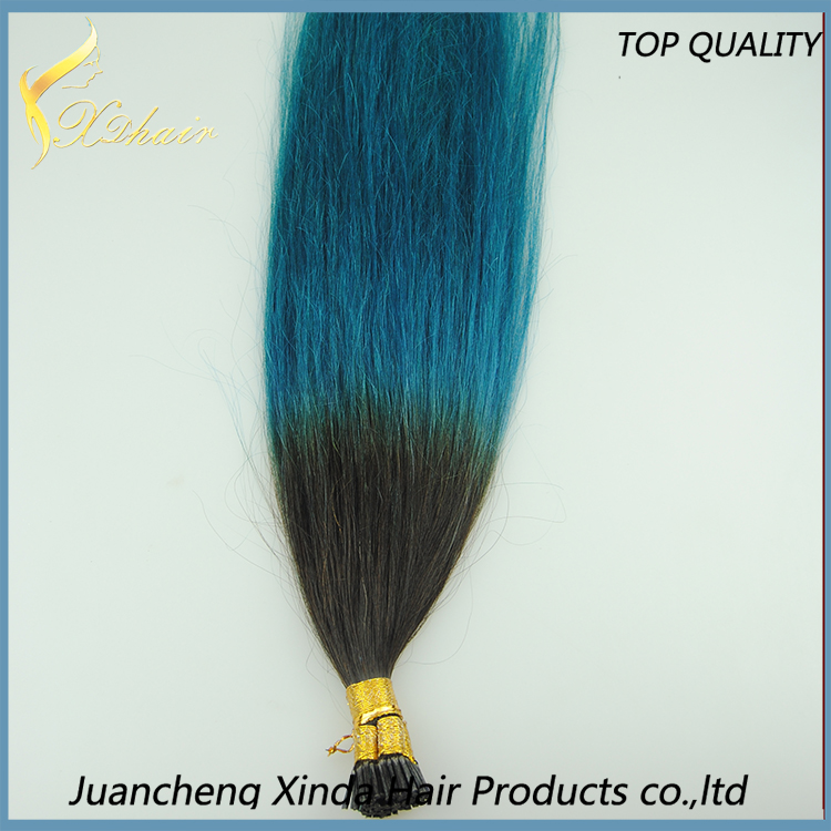 Hair factory with the unprocessed virgin remy ombre i tip hair extension for cheap