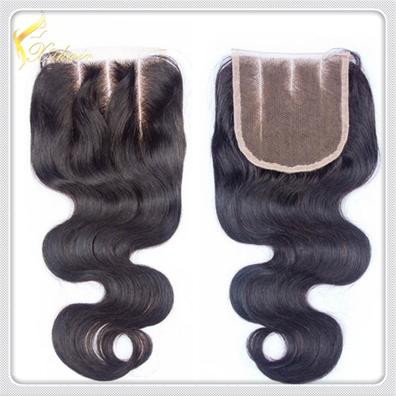 High Quality Natural Wavy peruvian hair lace closures piece,100% Virgin Human Hair weaves