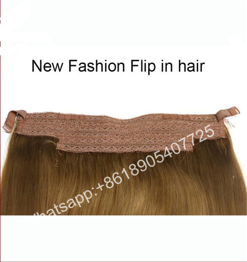 High quality double drawn 100% brazilian remy human hair factory price wholesale Flip in/halo hair extension