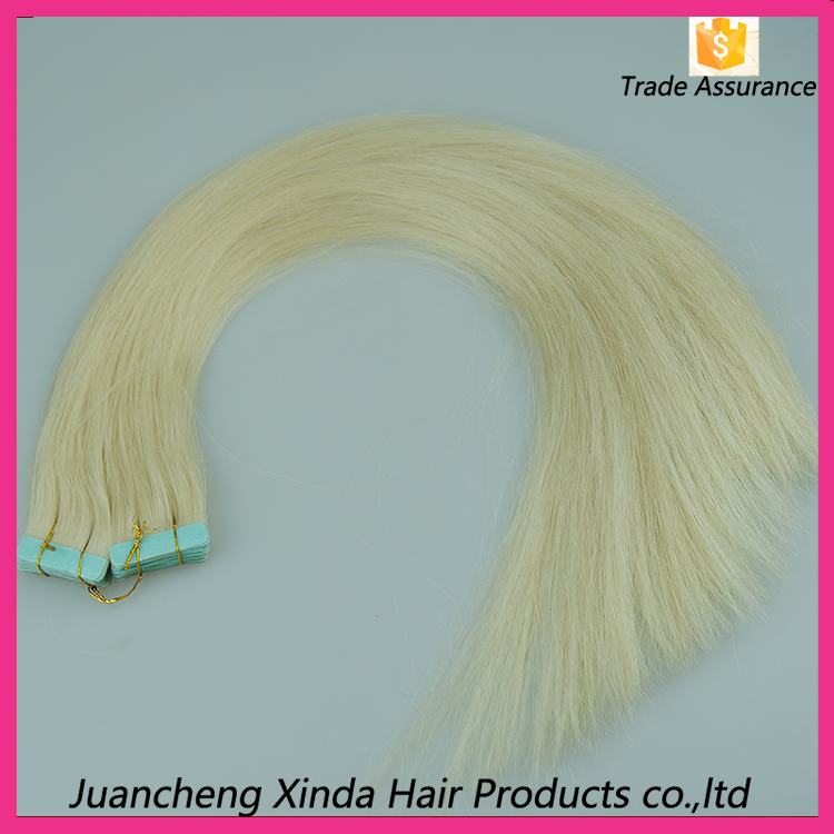 Alta qualidade de cabelo reto de seda fita extension100% cabelo humano extensões de cabelo de fita atacado