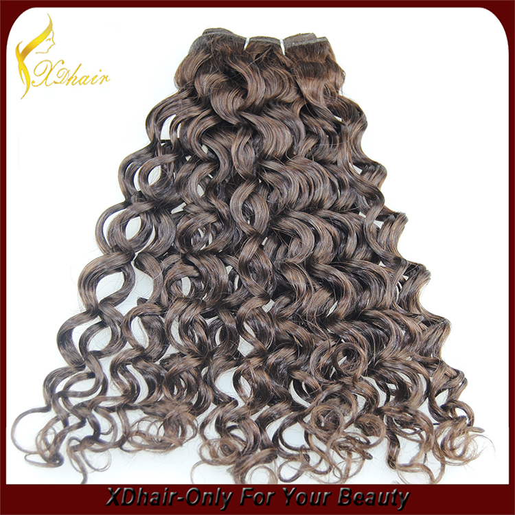 Hot sale factory price high quality 100% Brazilian virgin remy human hair weft deep wave light brown hair weave