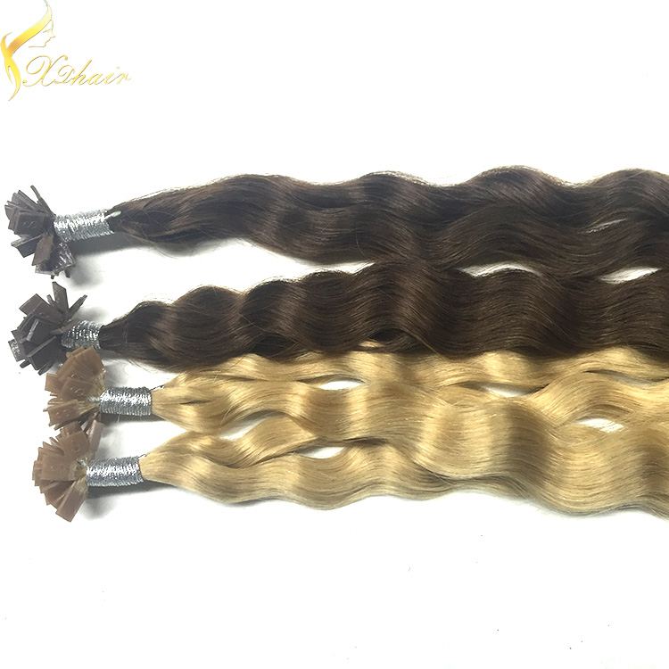 Hot sale top quality long straight brazilian human virgin flat tip hair extension remy hair 7a