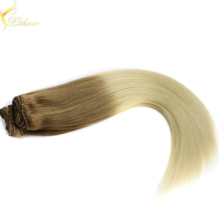 Hot selling trade assurance double weft shedding blond hair extension bundles