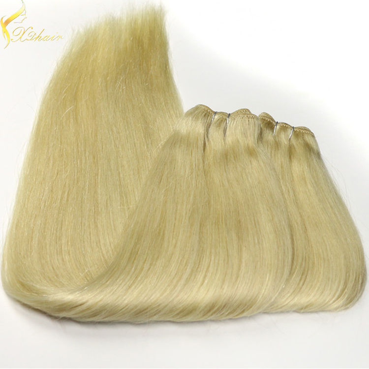 Hot selling trade assurance double weft shedding free blonde color hair weave
