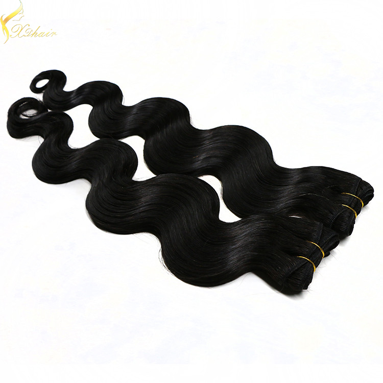 Hot selling trade assurance double weft shedding free body wave hair weaving unprocessed