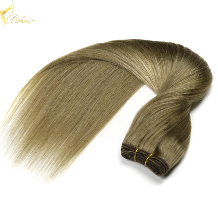 Hot selling trade assurance double weft shedding free brazilian human hair sew in weave
