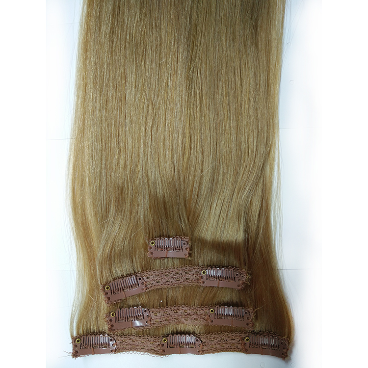 Human hair double drawn lace clip in hair hot sales human hair extension peruvian