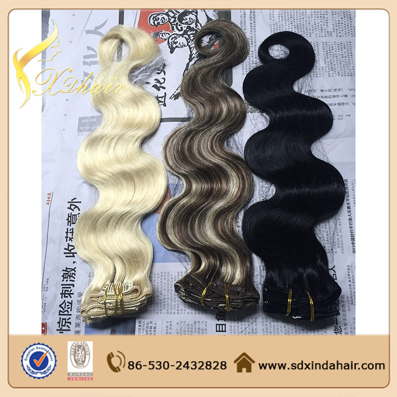 Indian virgin hair 7A factory price clip in hair