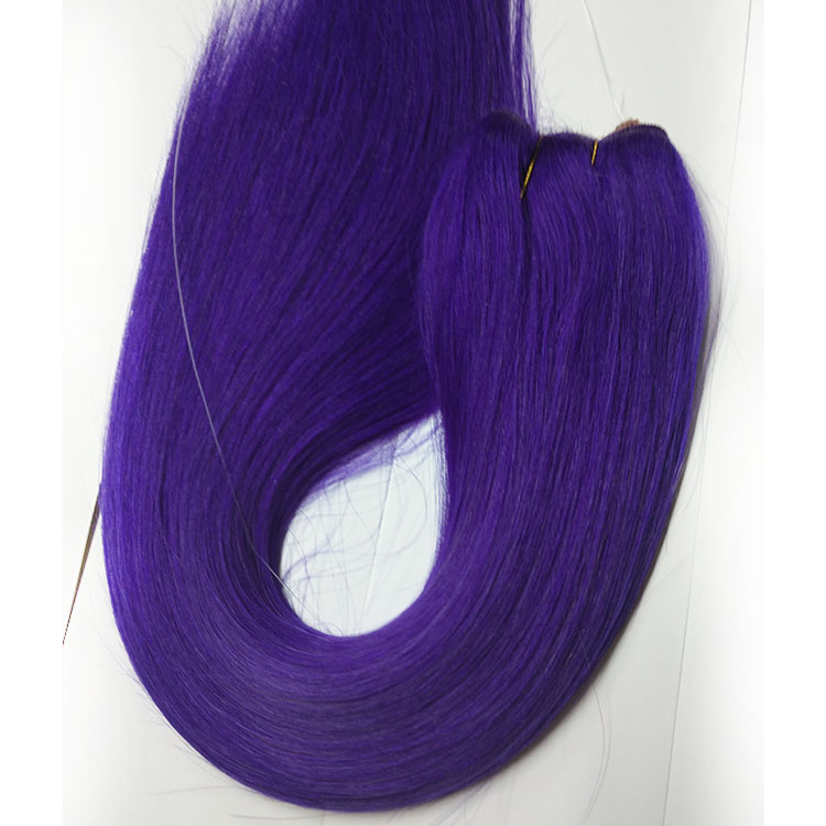 Lace clip in hair extesnion top quality purple hair