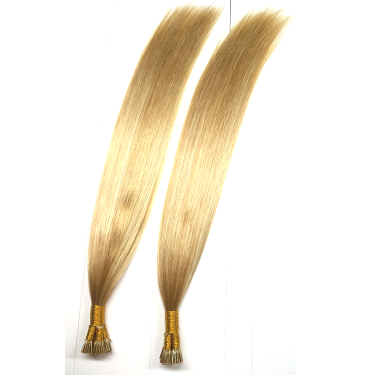 Light blond human hair extensiuon stick tip hair I tip virgin remy