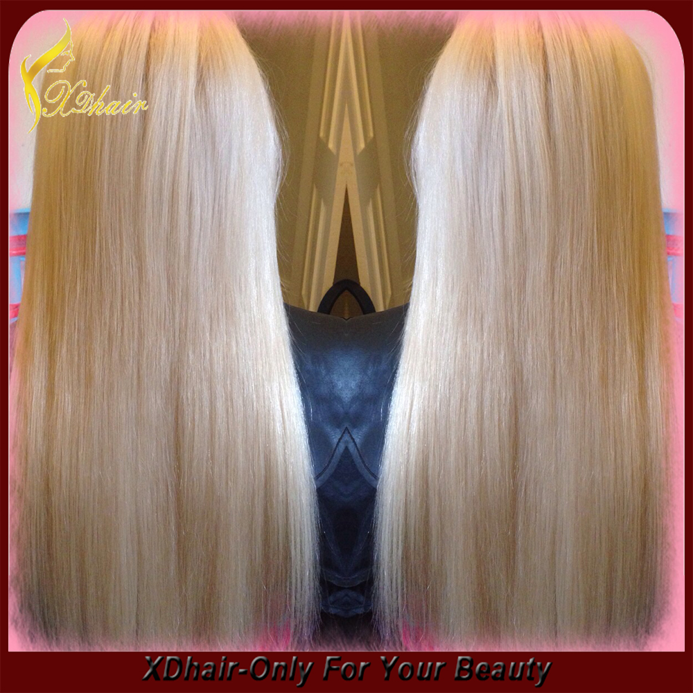 Light blond human hair wave top grade hair extension