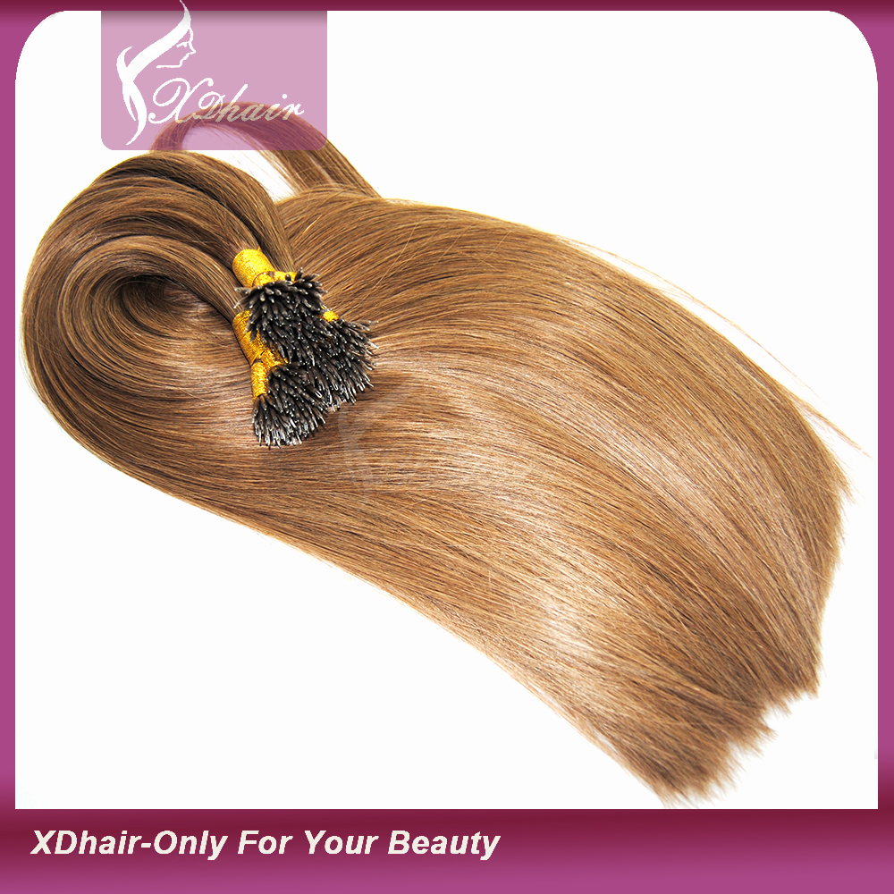 Manufacture Wholesale Human Hair Virgin Remy Pre-Bonded 1g strand hair extension nano tip hair