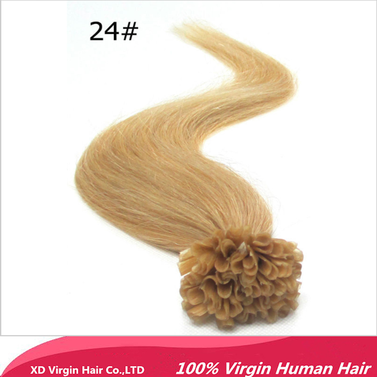 Nail tip human hair extension 0.5g and 1g per piece stick tip hair