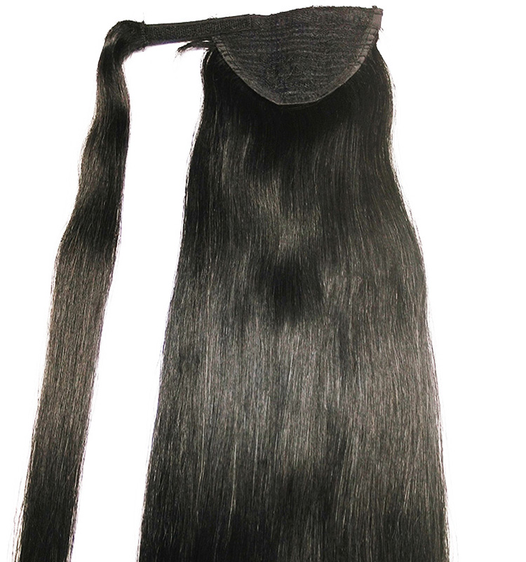 Natural black  unprocessed human hair ponytail factory cheap price hair