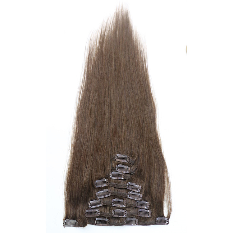 Natural color body wave tangle free shedding free no lice clip in hair extensions