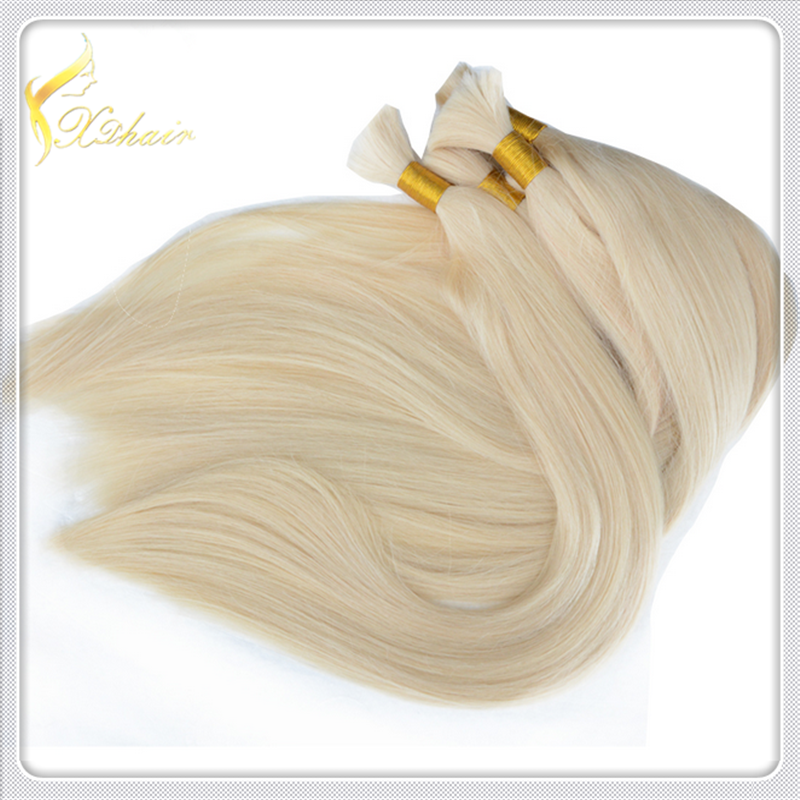 New Products Wholesale Bulk Verified Suppliers color #60 white brazilian virgin remy bulk hair 100g