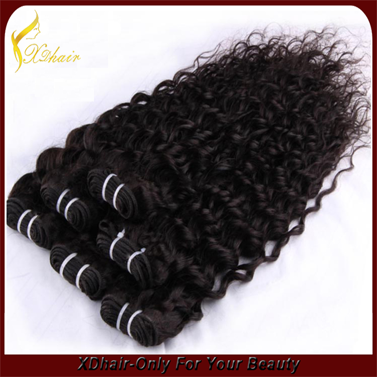 New product hot selling 100% European virgin remy human hair weft curly double weft hair weave