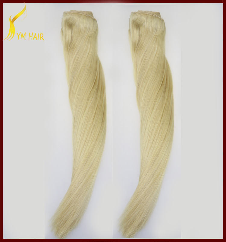 No tangle and no shed double weft full head clip in remy human hair extensions