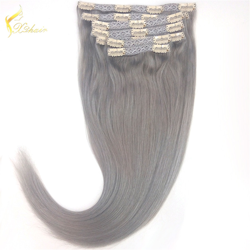 100% Real Remy Clip in Hair Extensions 16-22inch Grade 8A Natural Hair Full Head Standard Weft 8 Pieces