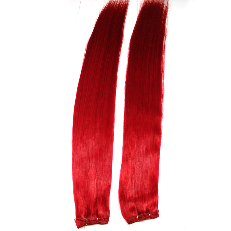Red color human hair extension vietnam hair highlight red hair extension