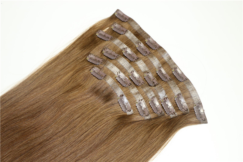 Remy Human hair skin weft clip in hair extensions 18 20 22 inch hair extensions skin weft clip in hair extension