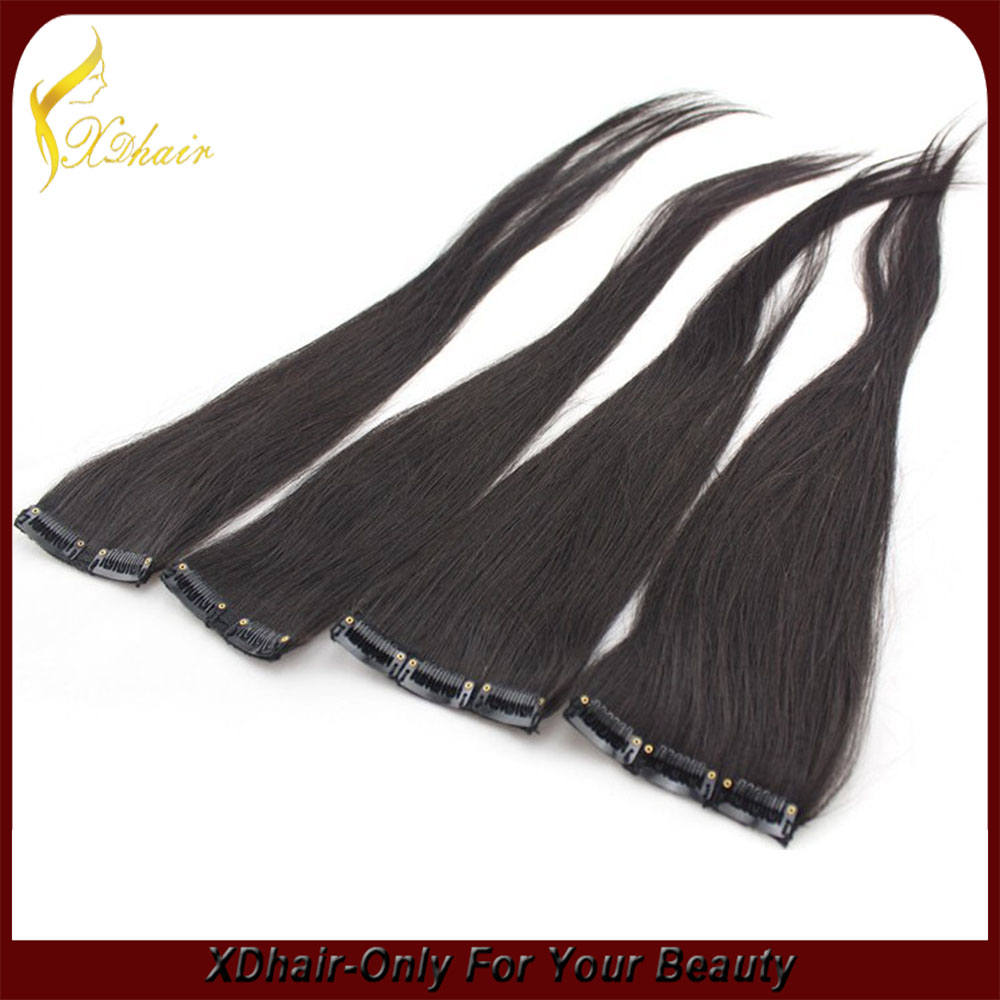 Single drawn clip in hair extension 100g lot  260g set factory price
