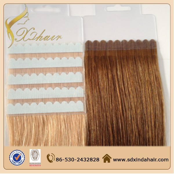 Straight brazilian remy hair tape in hair extentions cheap human hair extension for wholesale