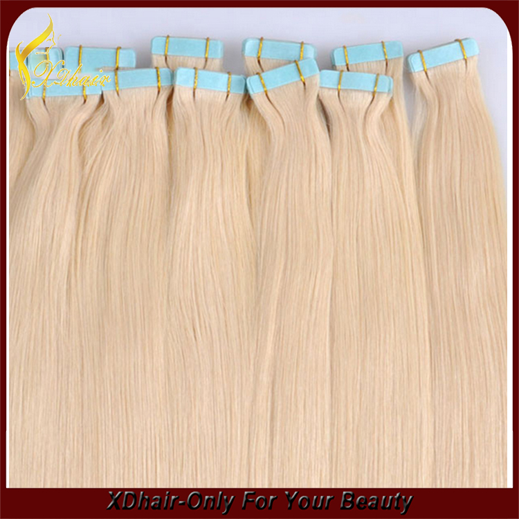 Tangle free keratin glue 100% European virgin remy hair double drawn American blue glue tape hair extension