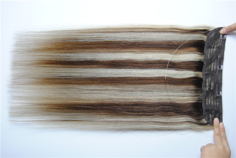 Thick piano color 120g Remy Double Drawn 20 inch flip human in hair extensions