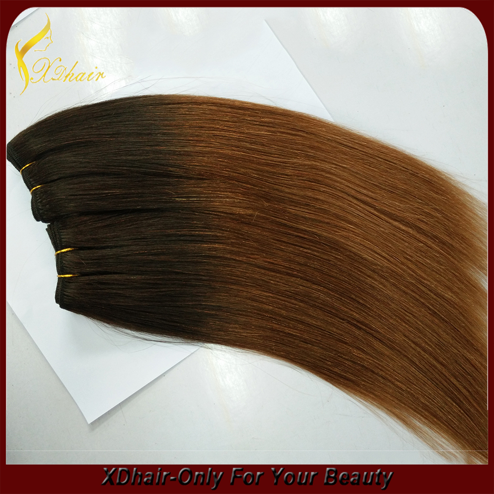 Tres colores ombre tinte para el cabello / dip onda del pelo extensión del pelo humano rey virgen