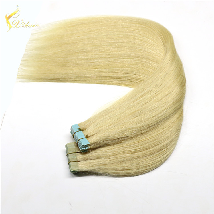 Top Quality Light Blonde Tape Human Hair Extensions Non Remy Double Drawn Hair 8A Grade Brazilian Tape Hair
