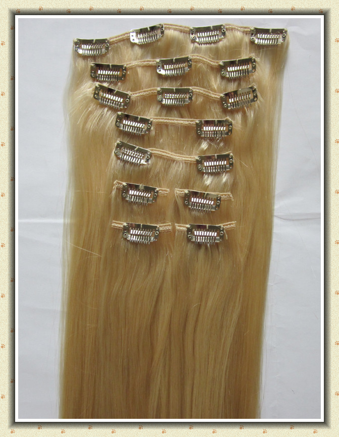 Top grade virgin 200g clip in human hair extensions free sample, wholesale top quality clip hair extension