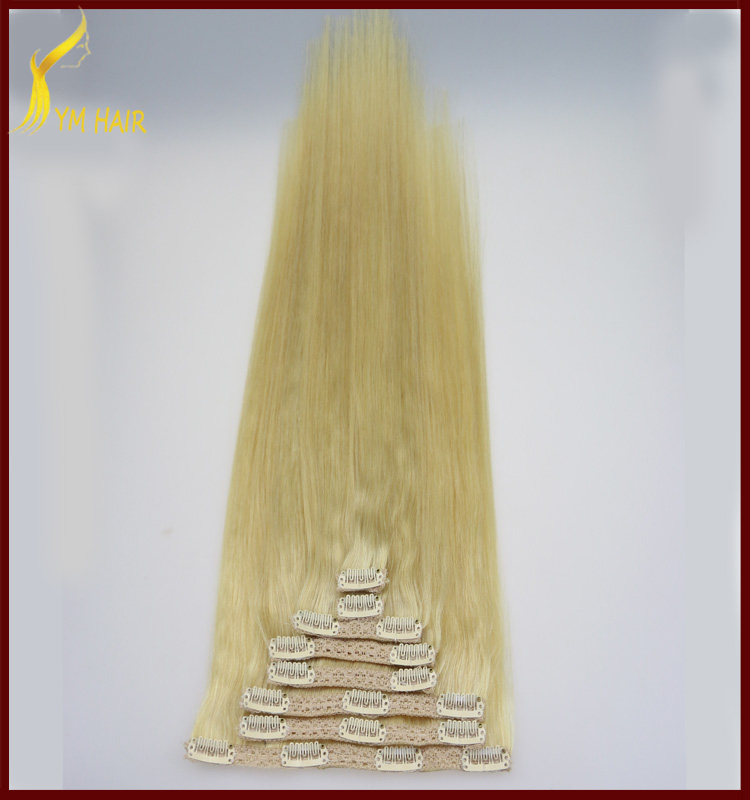 Top quality cheape price 100% human hair full head straight clip in remy hair extensions