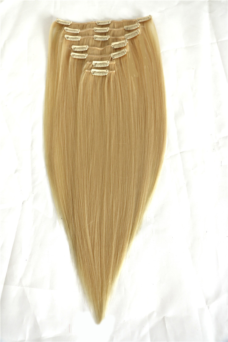 Top quality real human hair full set remy clip in extensions